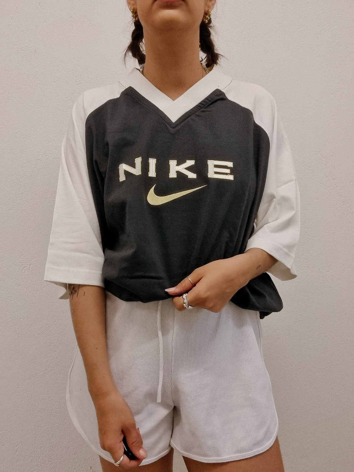 Graues Vintage-T-Shirt von Nike XL