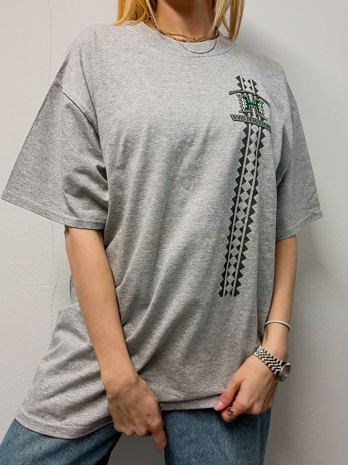 Hellgraues Vintage-T-Shirt XL