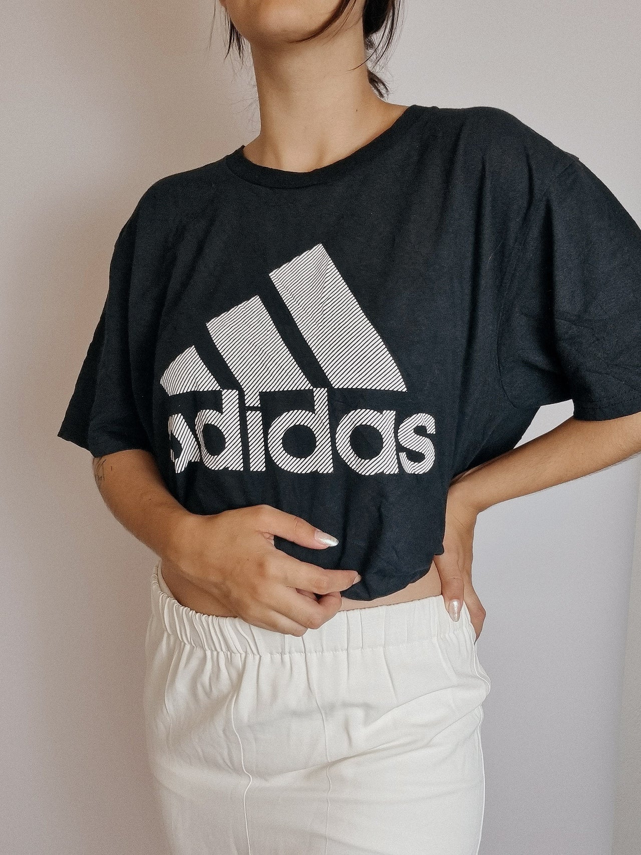 T-shirt vintage noir Adidas L