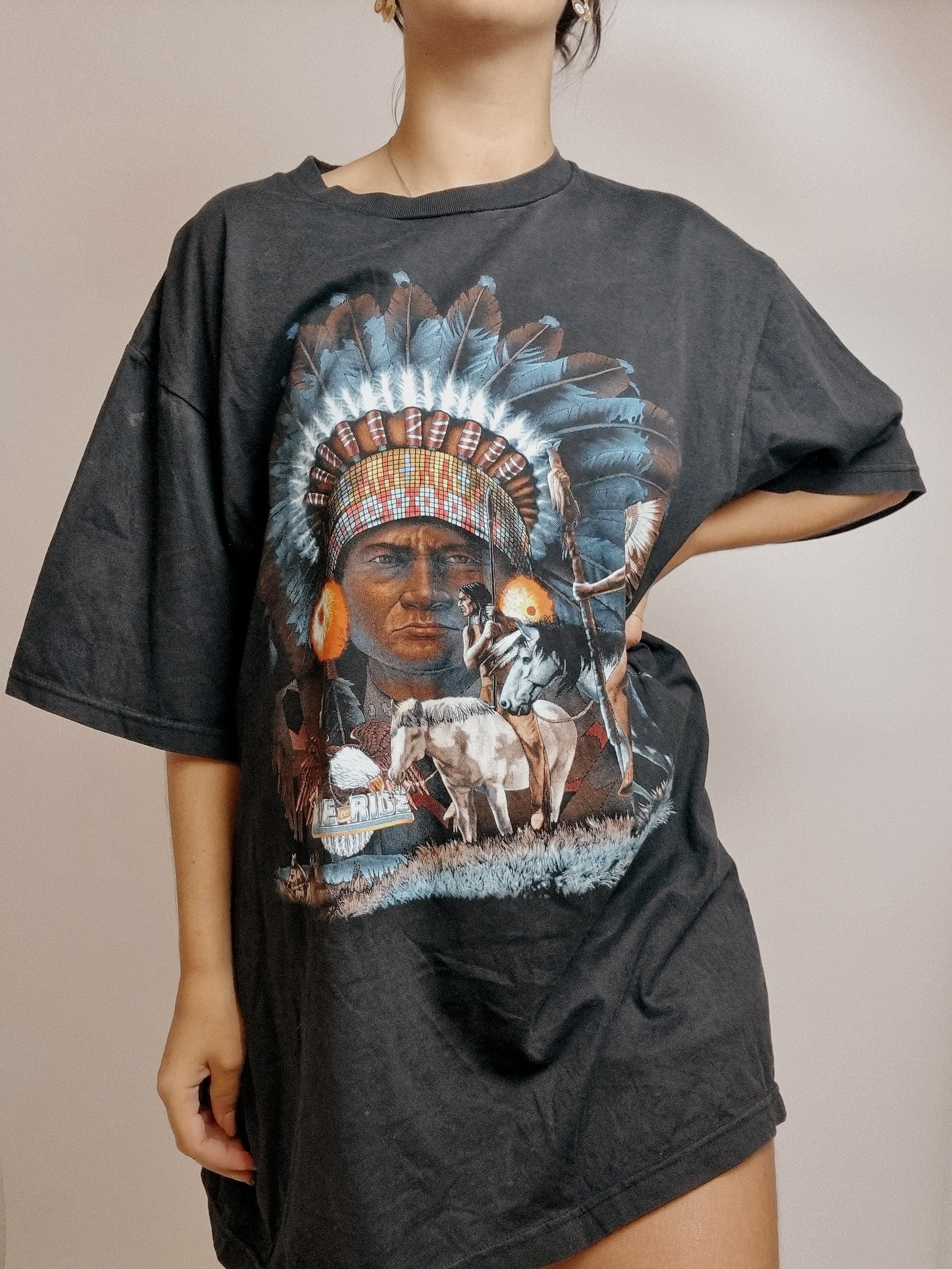 Vintage heavy metal print t-shirt XL