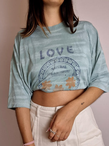 T-shirt vintage turquoise surfeur Love L