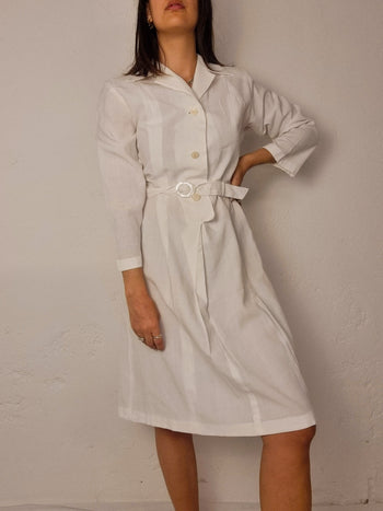 White vintage cotton dress M