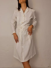 Robe vintage Blanche en coton M