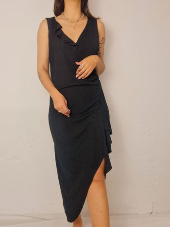 Black vintage dress L