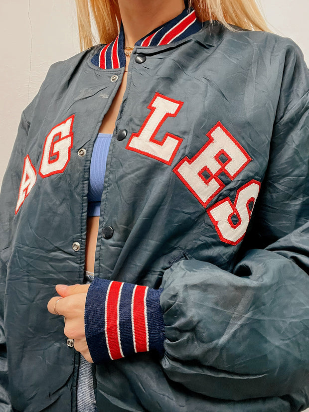 Veste bomber américaine bleue foncée et rouge XL