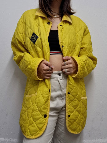 Veste vintage matelassée jaune  S