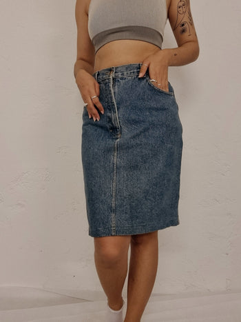 Jupe vintage en jeans bleu M