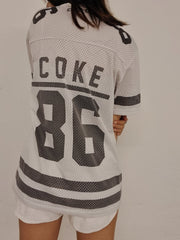 Maillot américain vintage blanc Coca Cola M