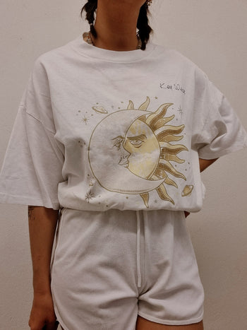 T-shirt vintage blanc Lune XL