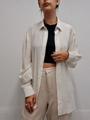 Chemise vintage blanche cassée L