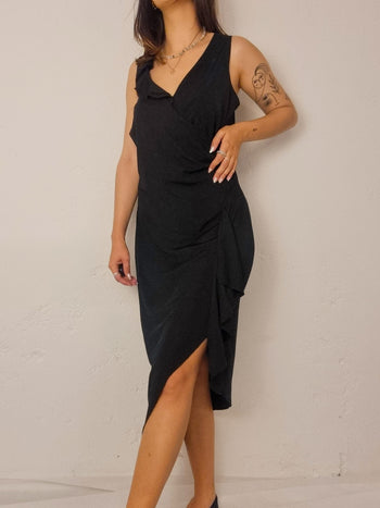 Black vintage dress L