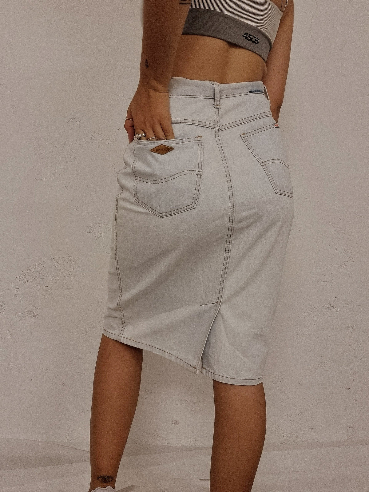 Jupe vintage en jeans délavé M