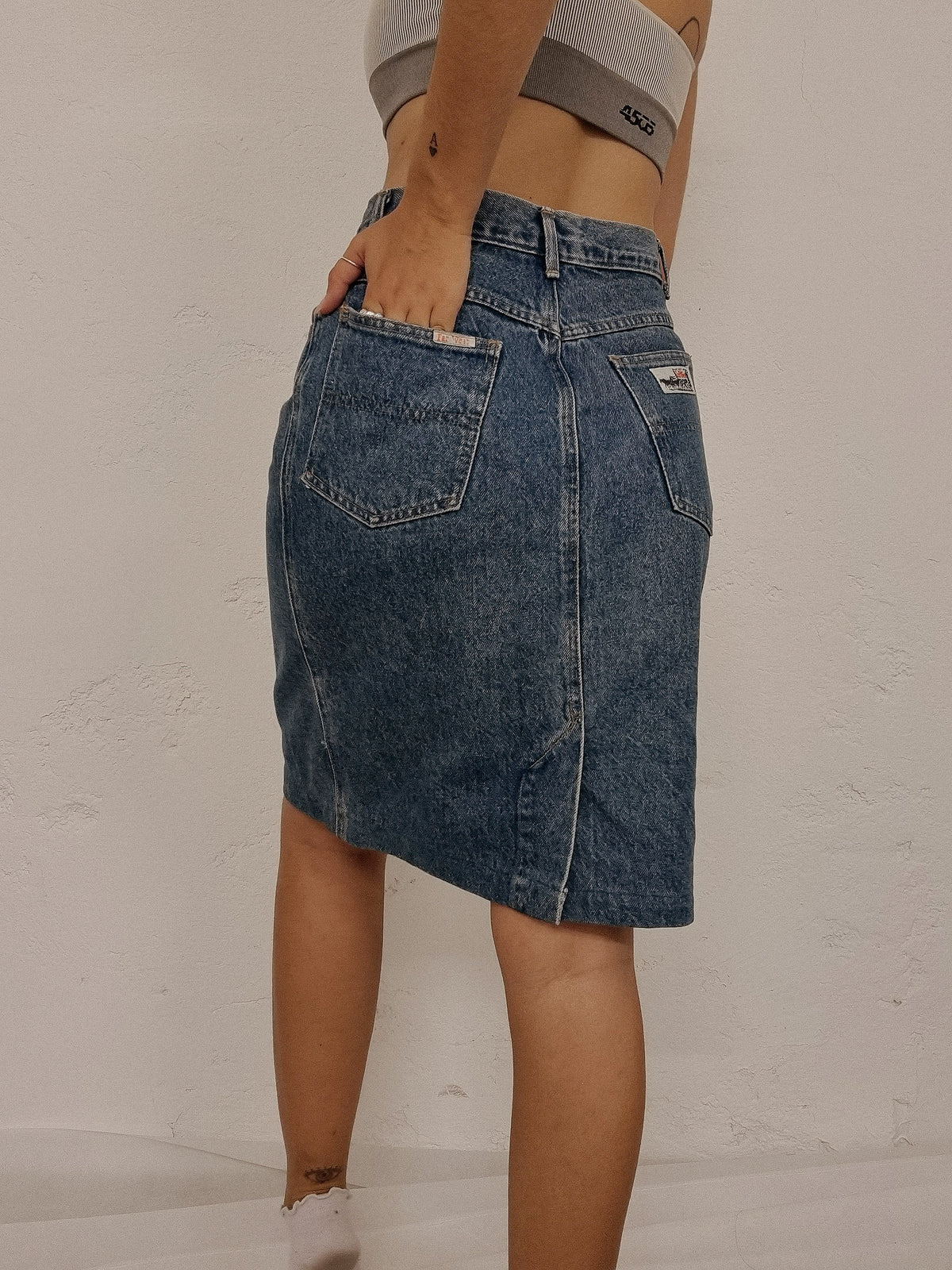Jupe vintage en jeans bleu M