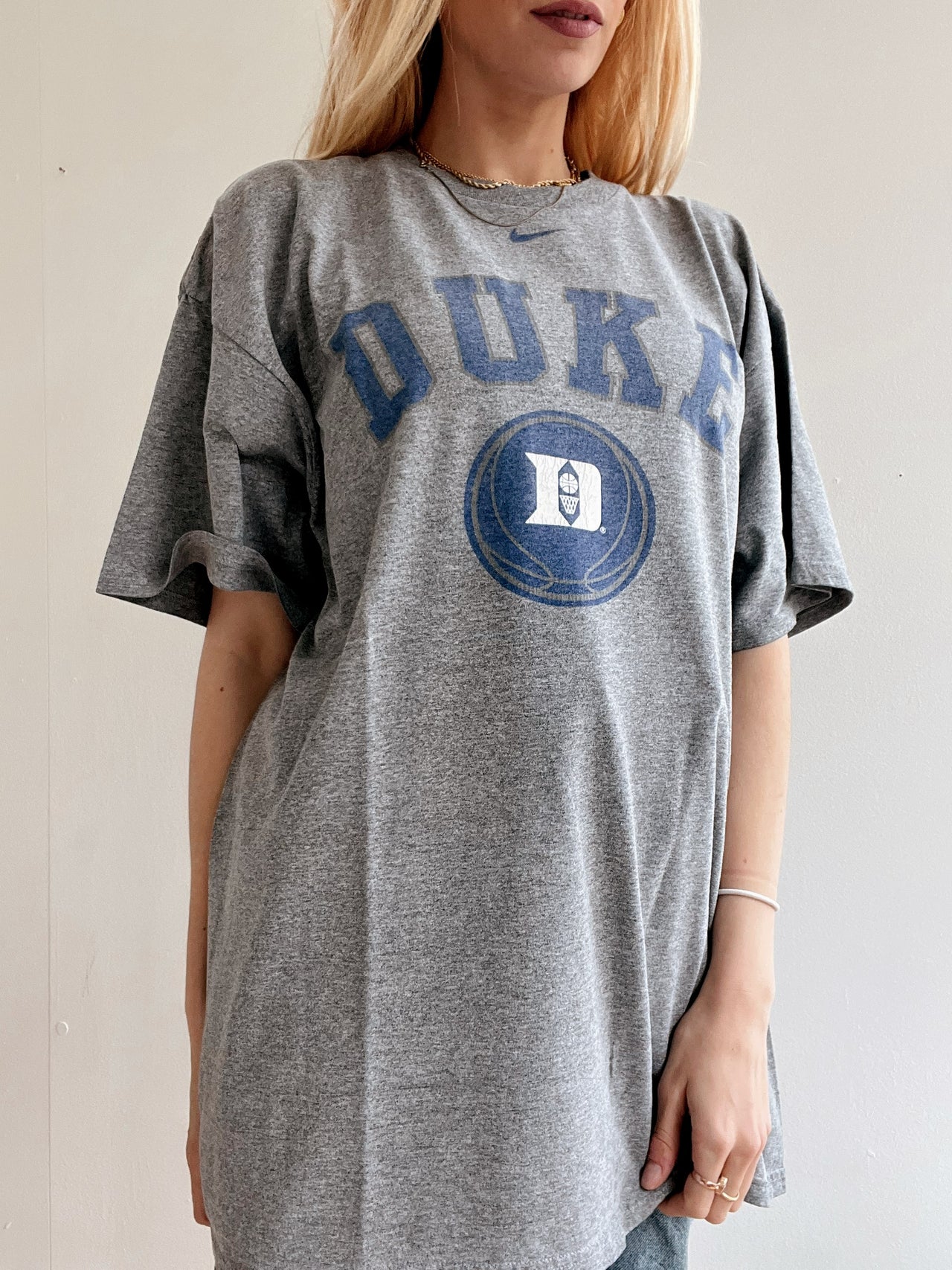 T-shirt vintage gris clair Nike Duke XL