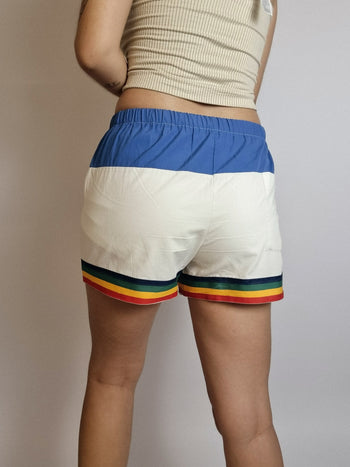 Short vintage bleu blanc jaune M