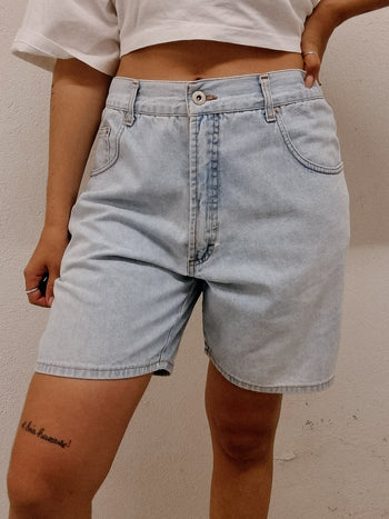 Hellblaue Vintage-Jeansshorts M