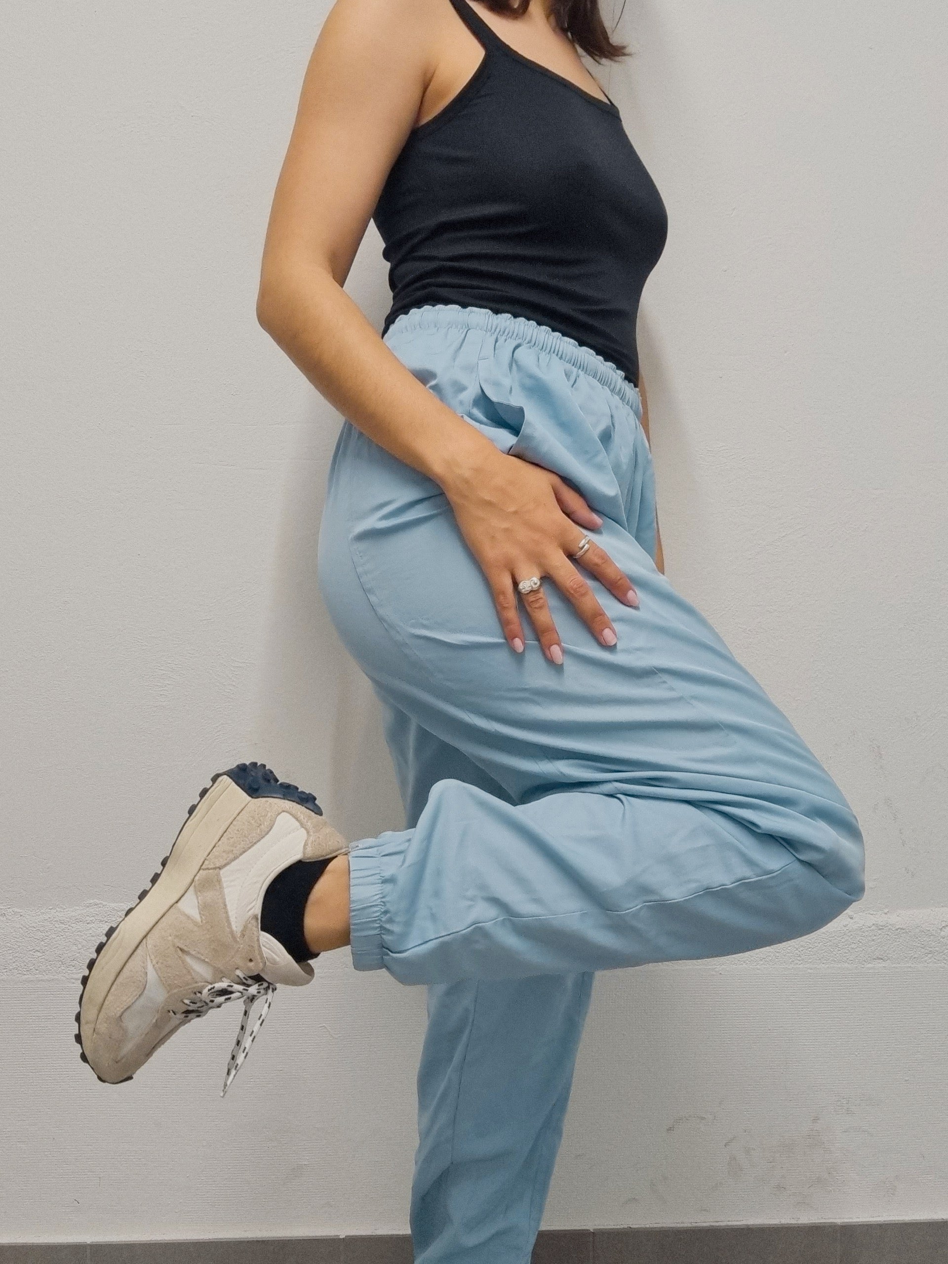Nike S hellgrau/blaue Vintage-Jogginghose
