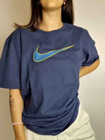 T-shirt vintage bleu foncé Nike XL