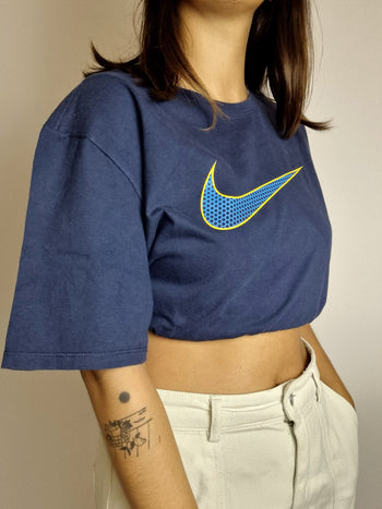 T-shirt vintage bleu foncé Nike XL