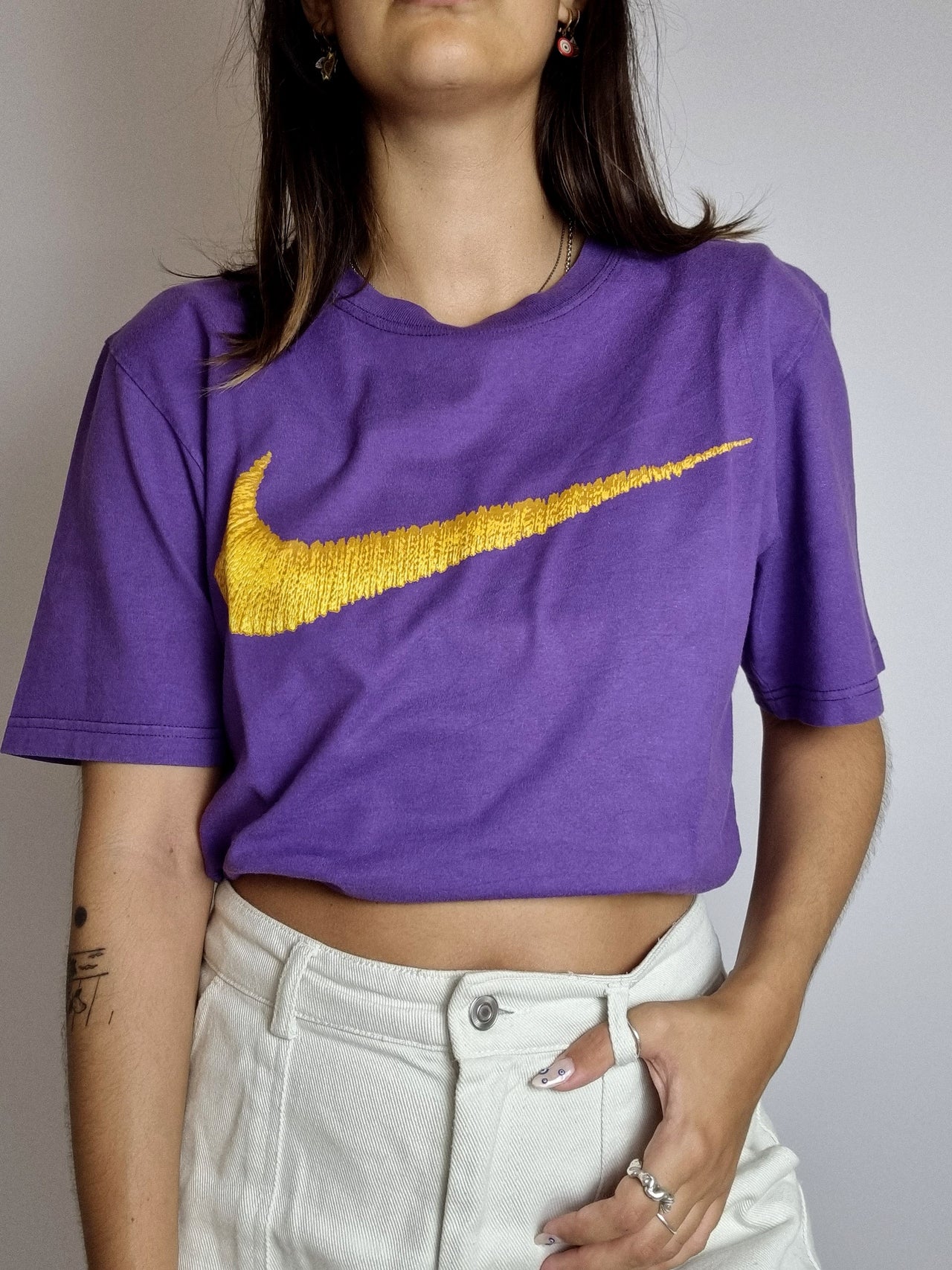 T-shirt vintage américain violet Nike S