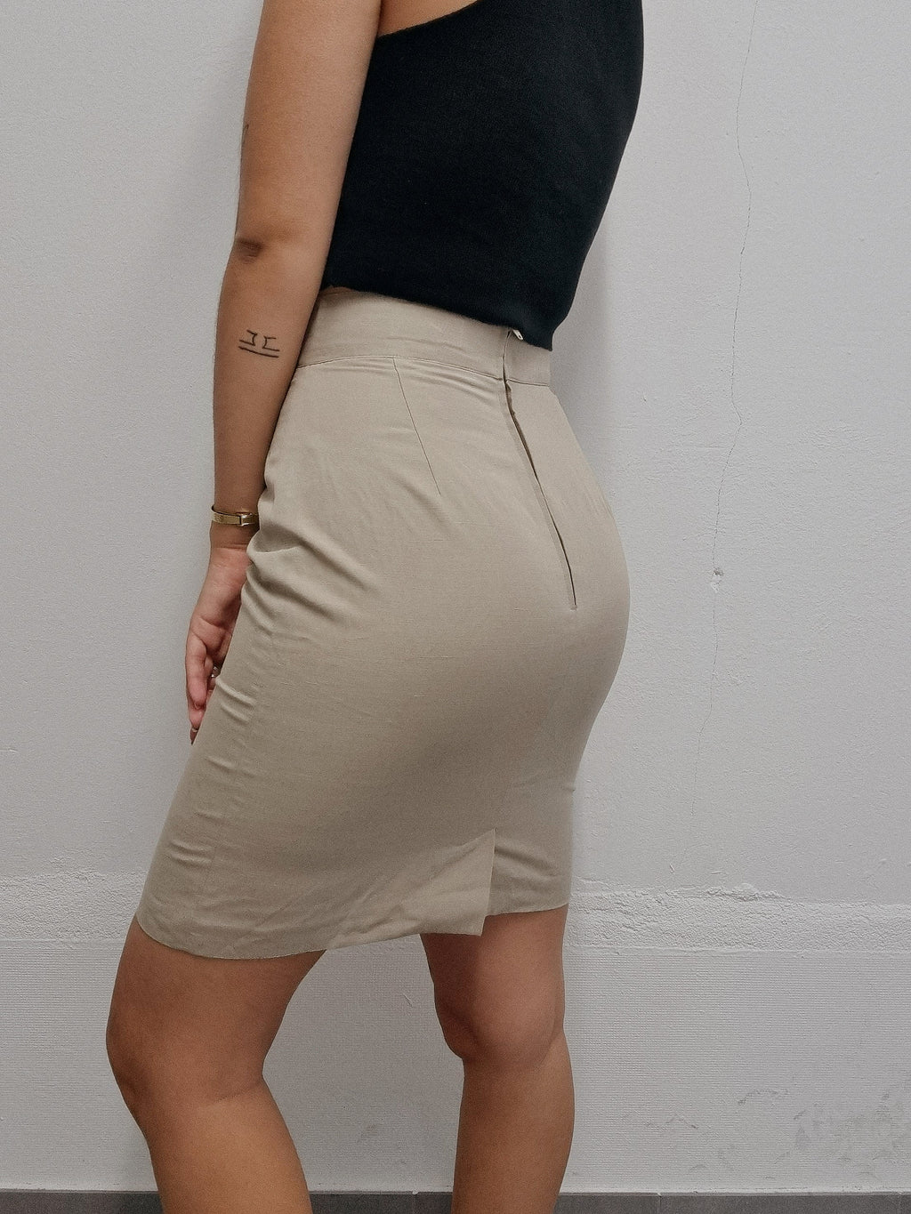 Jupe crayon  vintage beige S