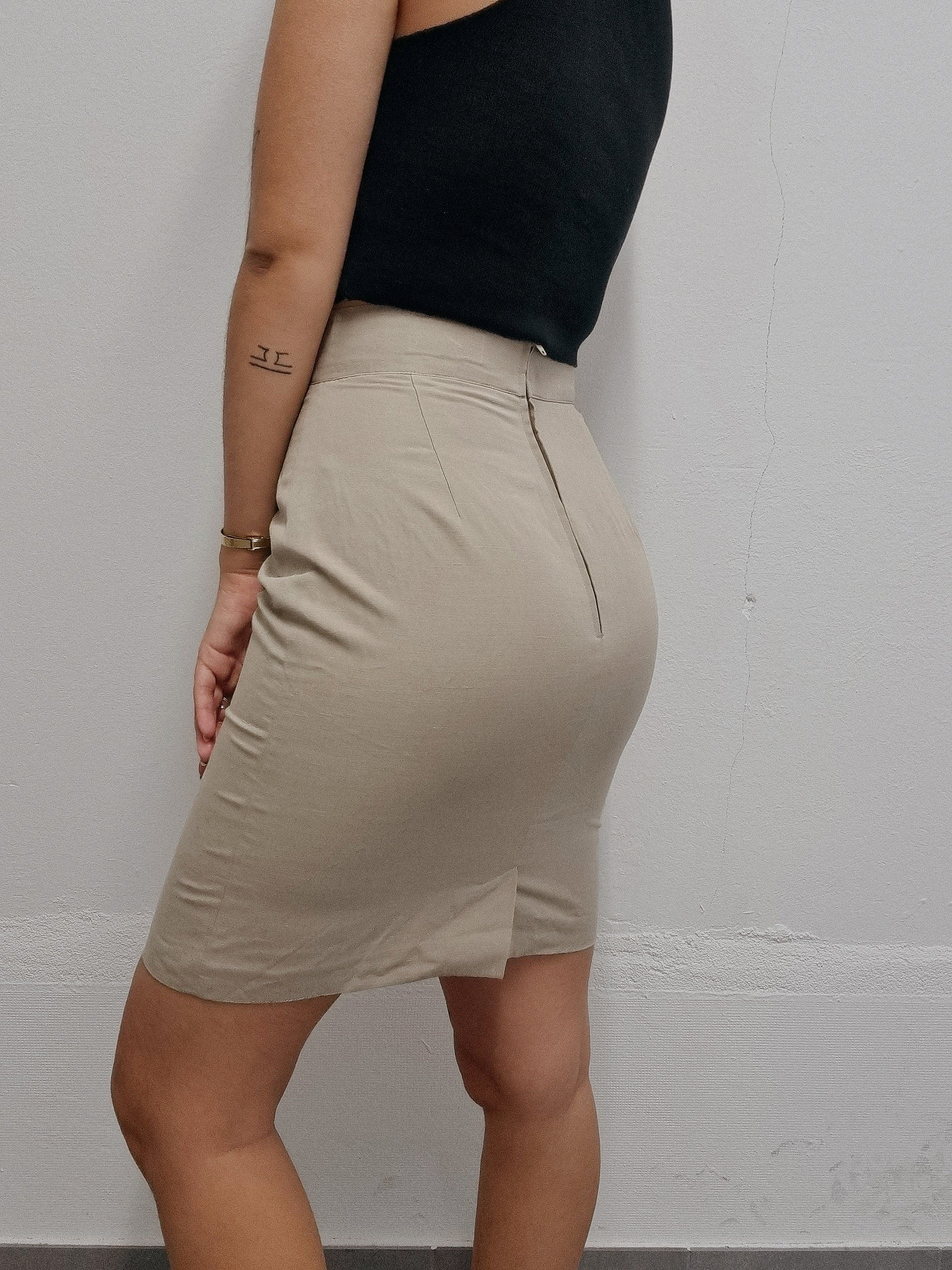 Jupe crayon  vintage beige S