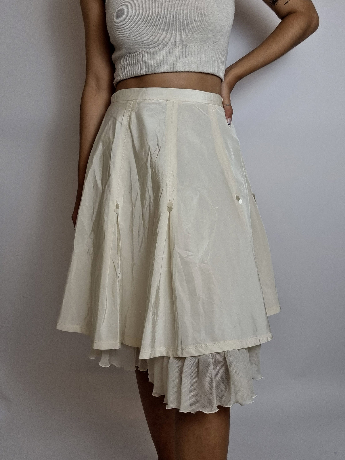 Jupe vintage blanc cassé S
