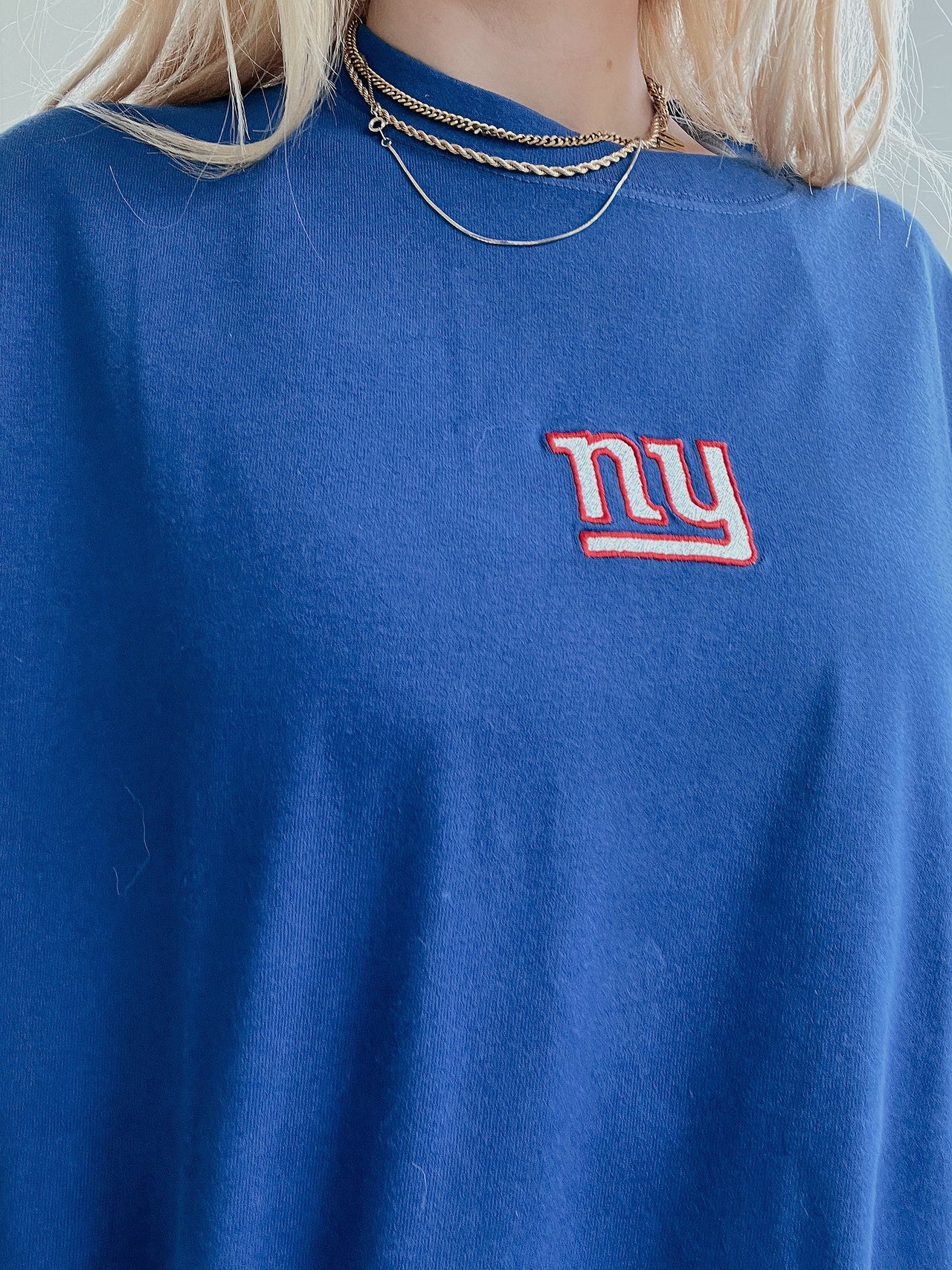 T-shirt vintage bleu électrique NFL xL