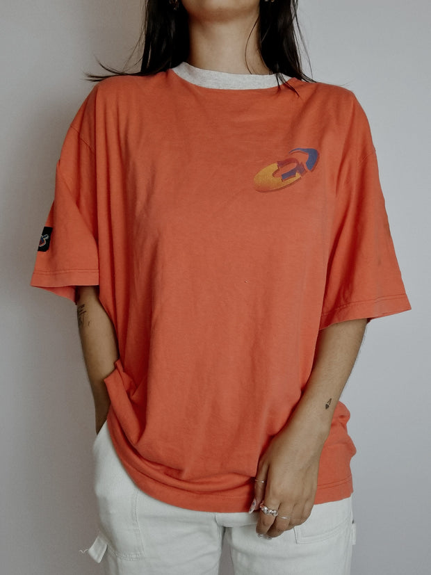 T-shirt vintage orange Oasics XL