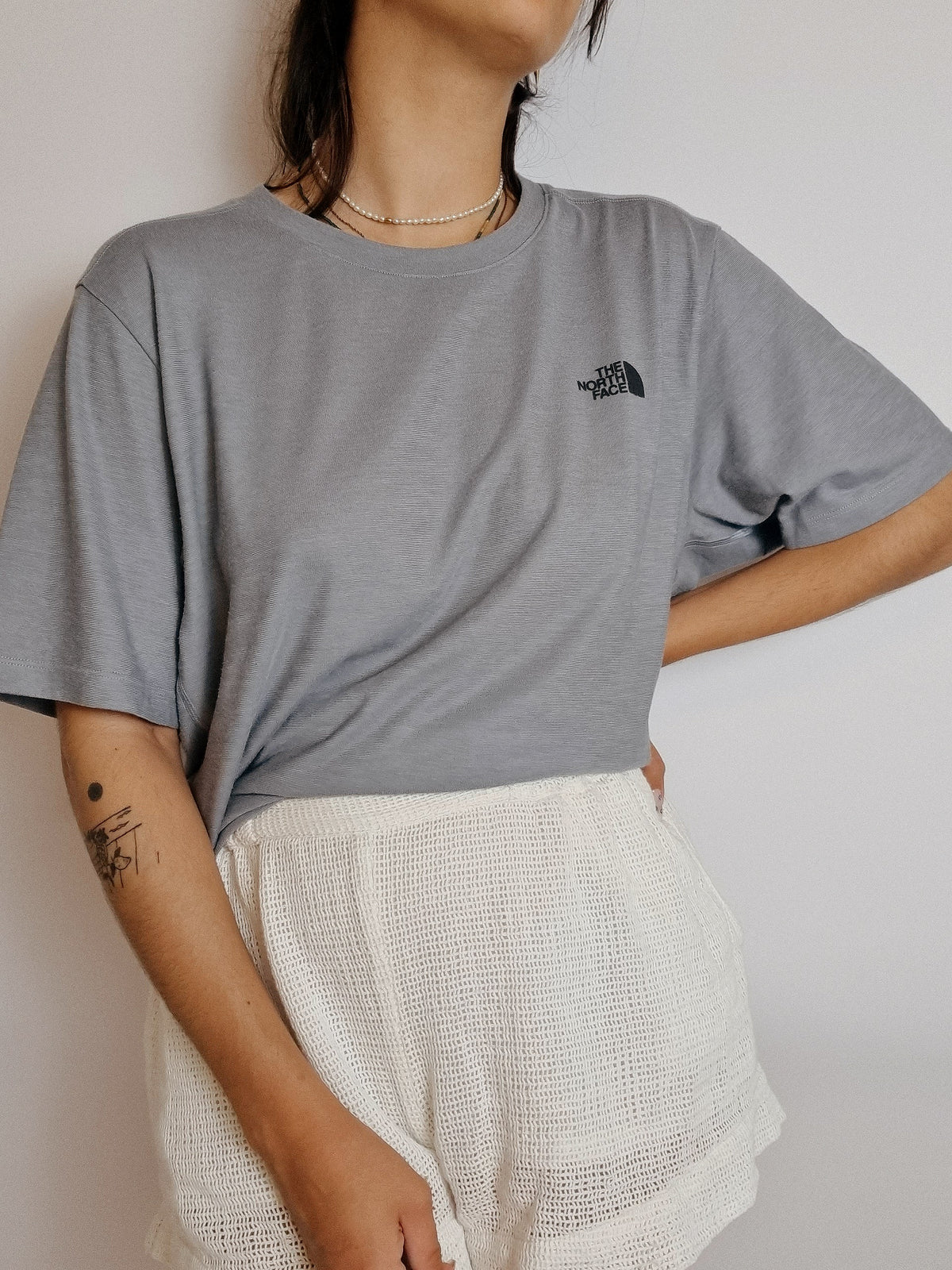 Vintage hellgraues T-Shirt The North Face L