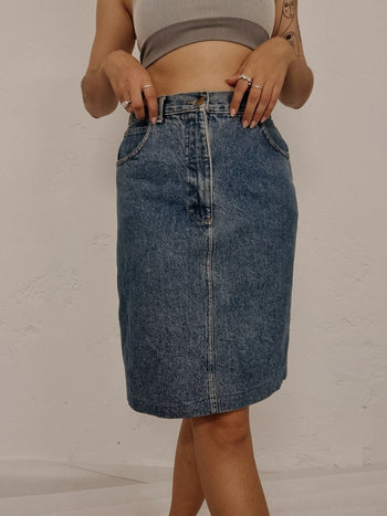 Jupe vintage en jeans bleu M