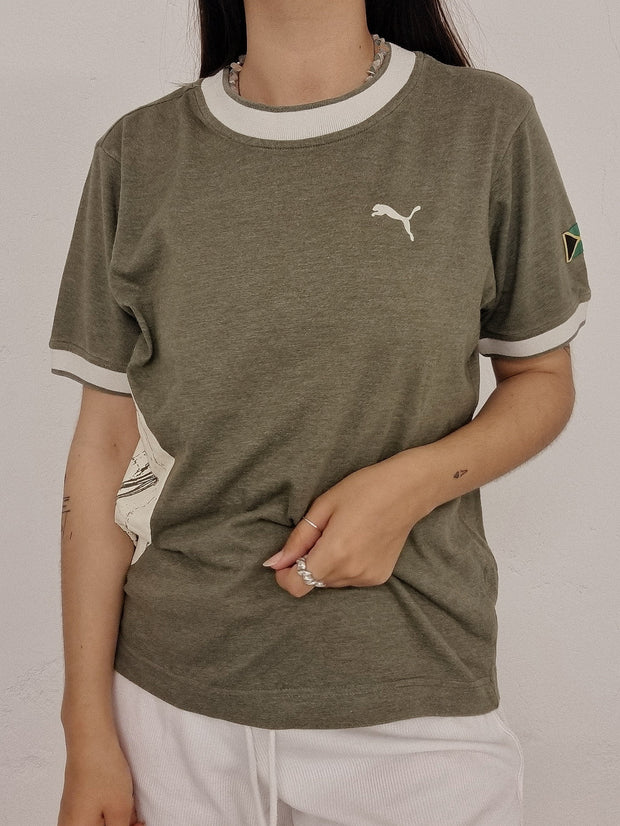 T-shirt vintage vert khaki Puma S
