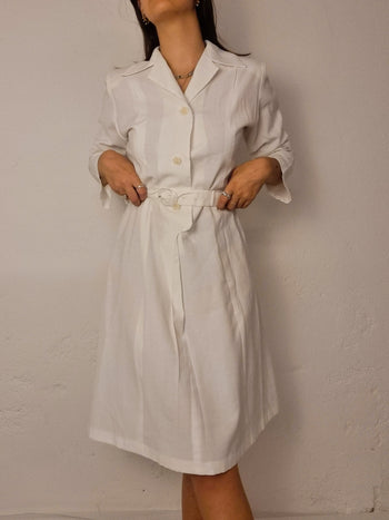 White vintage cotton dress M