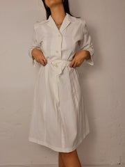 Robe vintage Blanche en coton M