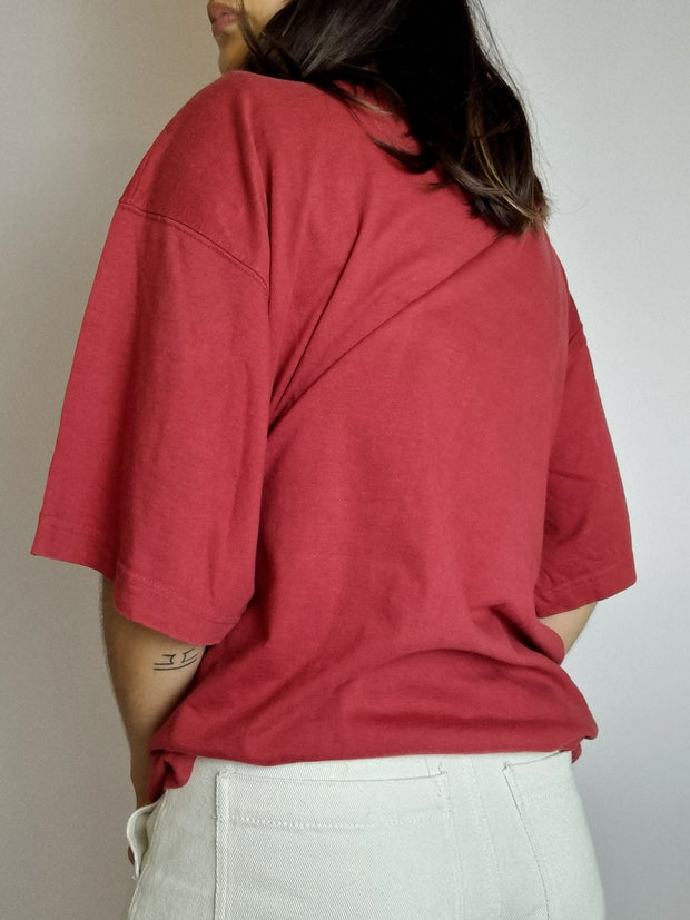T-shirt vintage rouge foncé Paris XL