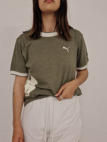 Puma S Vintage Khakigrünes T-Shirt