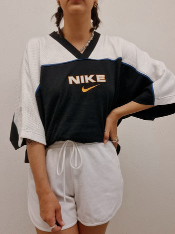 Vintage schwarz-weißes Nike XL T-Shirt