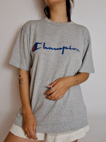 T-shirt vintage gris clair Champion M