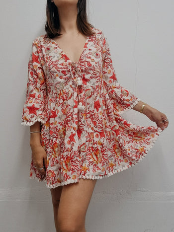 Orange vintage dress S/M