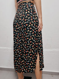 Jupe vintage à fleurs noire à fleurs XXS / XS