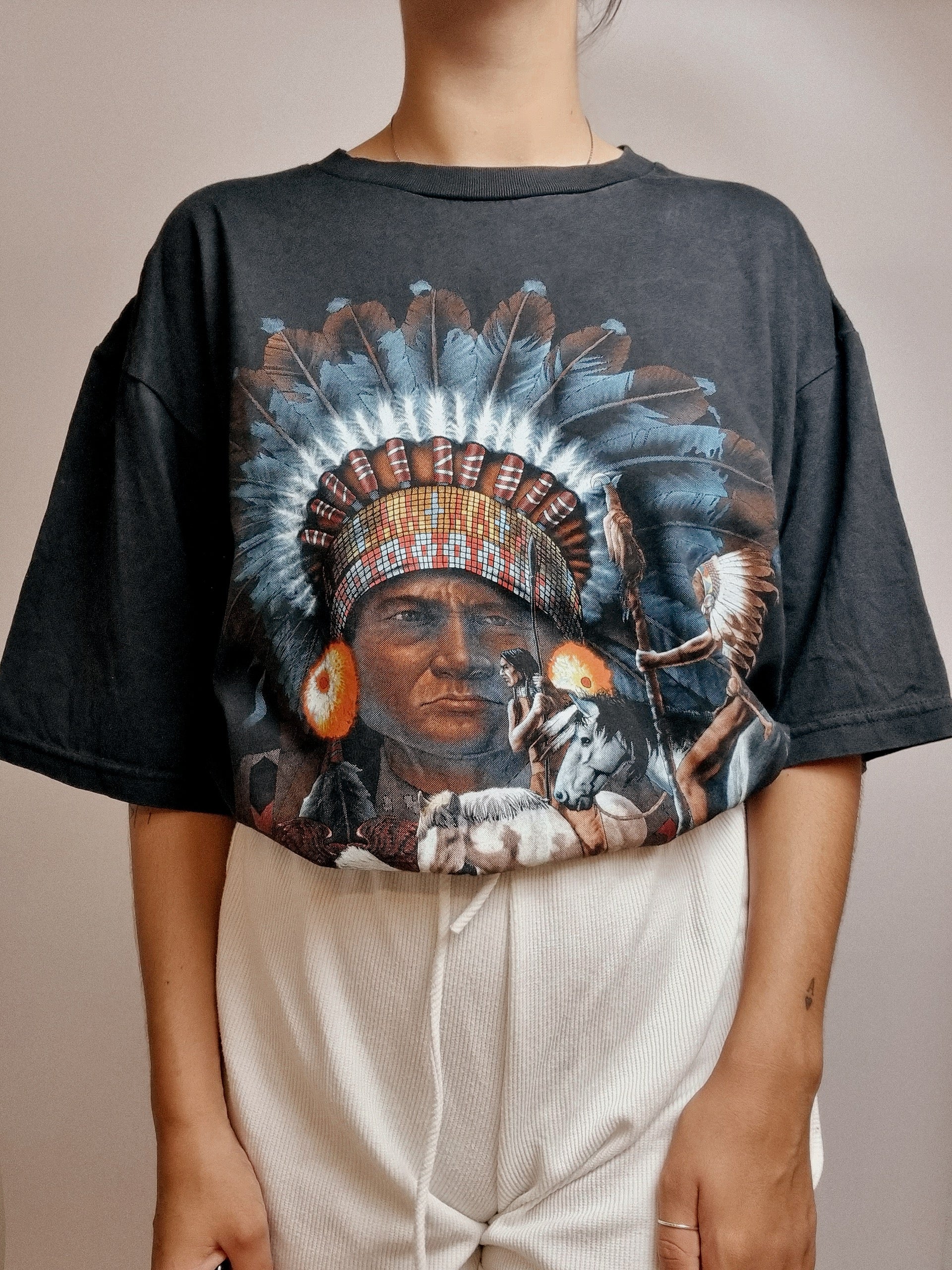 Vintage heavy metal print t-shirt XL