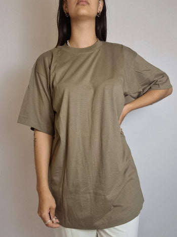 T-shirt vintage brun khaki uni L