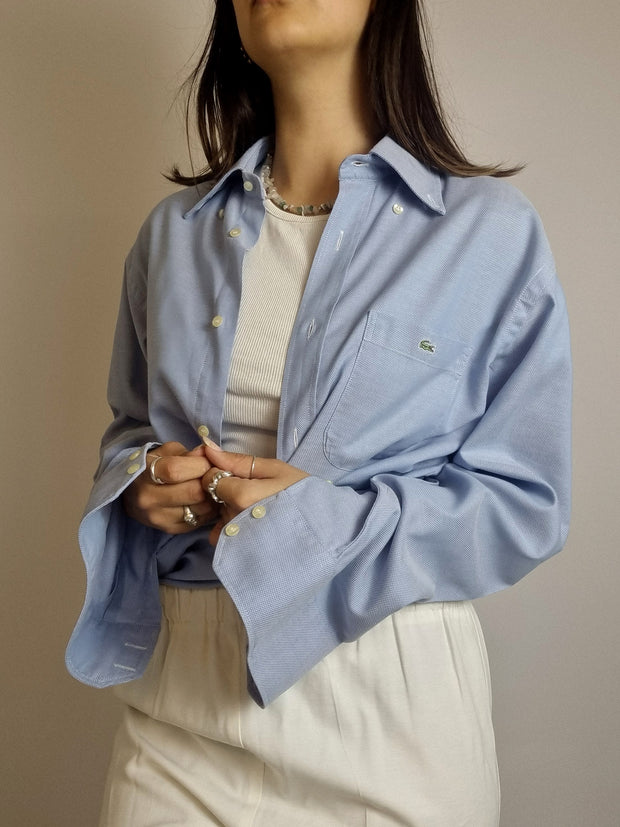 Chemise vintage bleue claire Lacoste XL