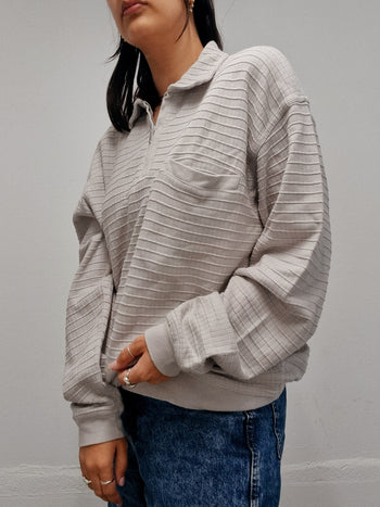 Polo vintage gris Clair M