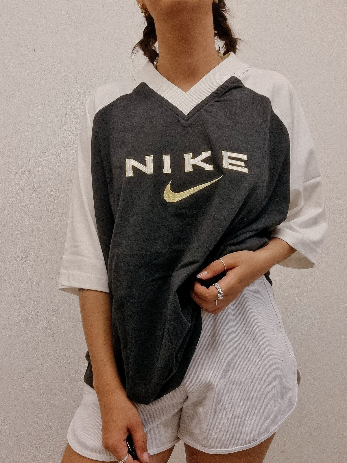 Graues Vintage-T-Shirt von Nike XL