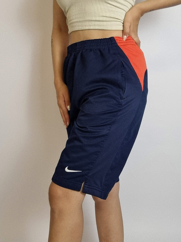 Short vintage bleu foncé / orange Nike S