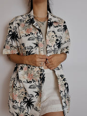 Chemise vintage hawaïenne beige L