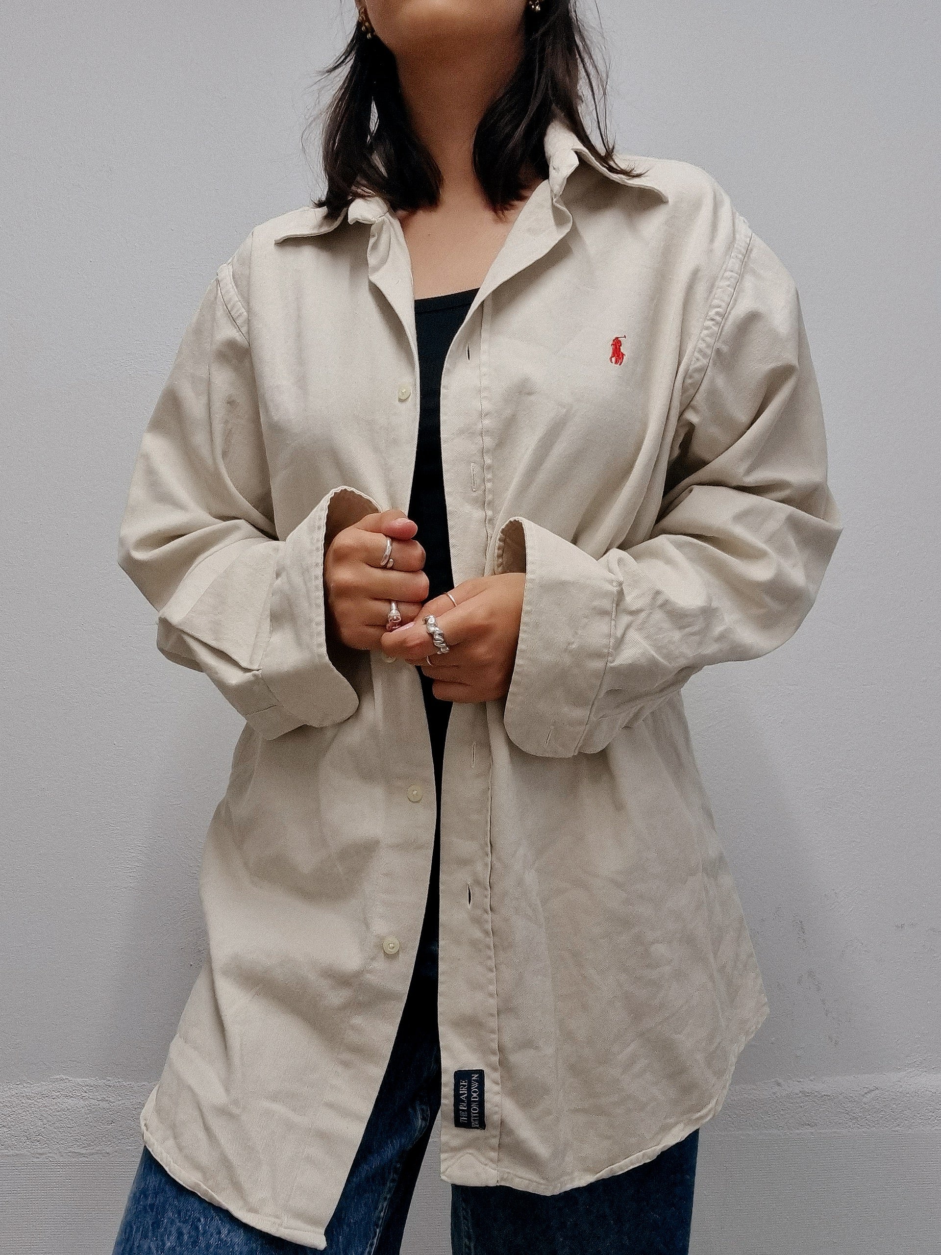Chemise vintage Ralph Lauren beige / crème L