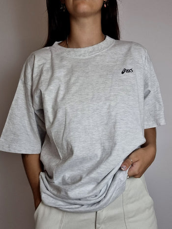 T-shirt vintage gris Clair ASICS XL