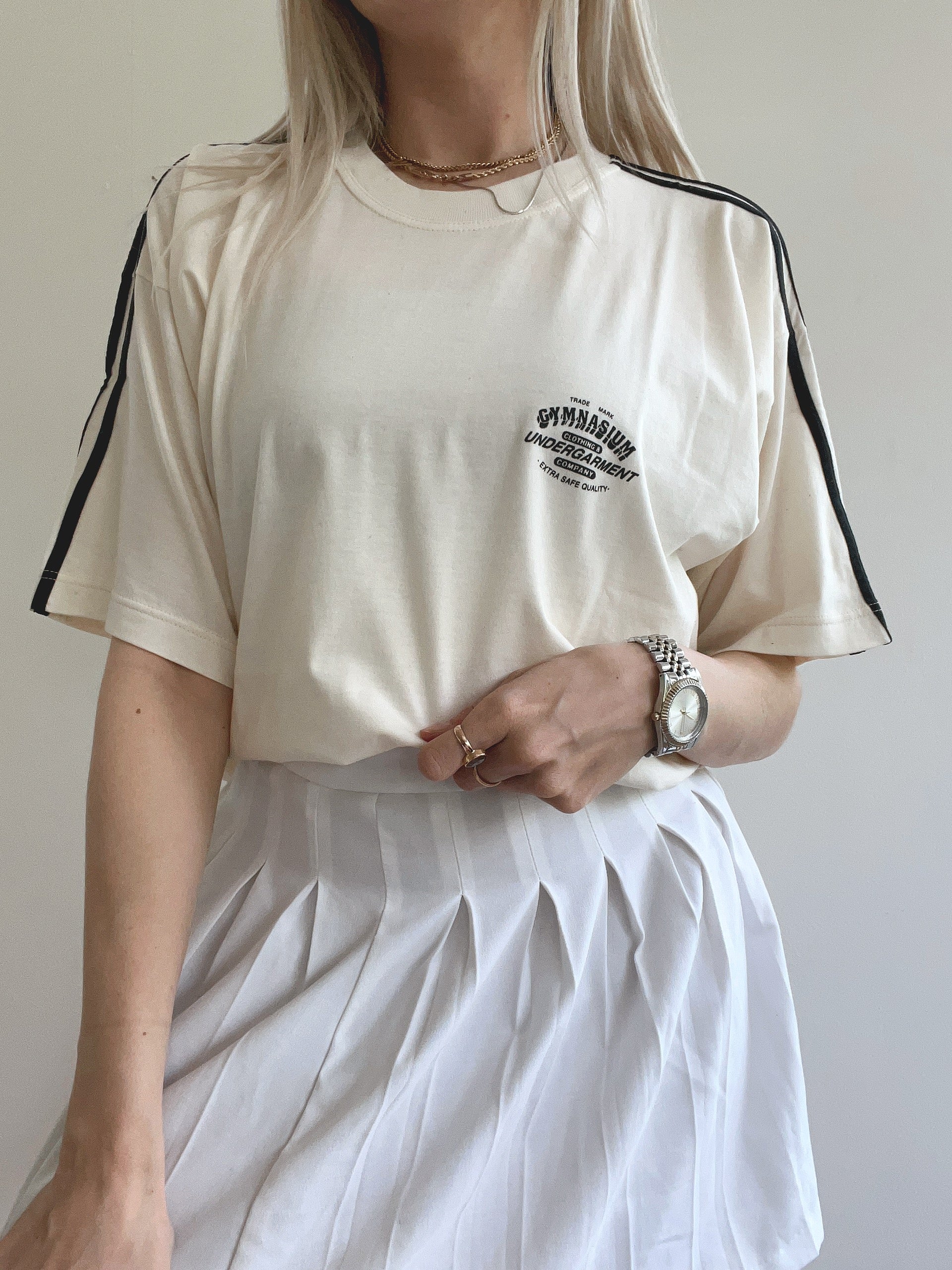 T-shirt vintage américain blanc cassé XL